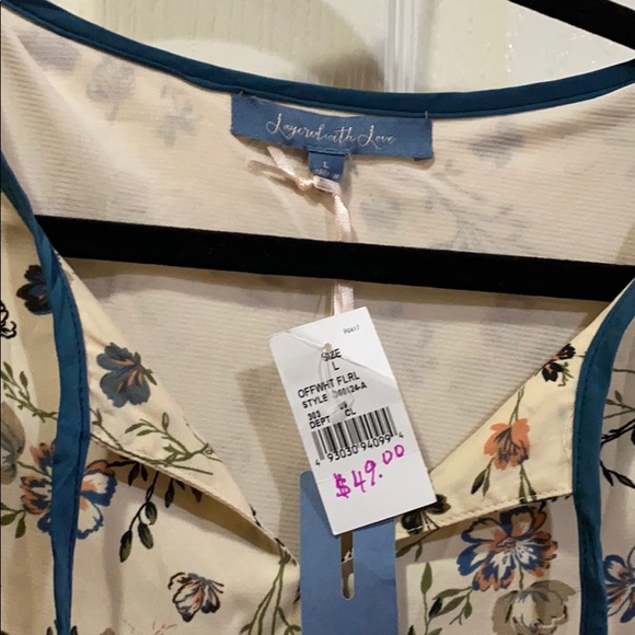 Layered with Love  beige flowery dress Large NWT - Picture 2 of 4